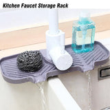 Kitchen Faucet Storage Rack Holder Soap Sponges Caddy Organizer Sink Basket Rack - Grey