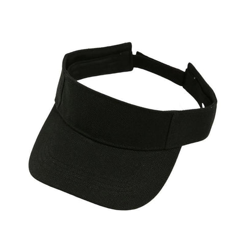 Women Adjustable UV Protection Sport Visor Cap Beach Sun Hat New Stylish Design - Black