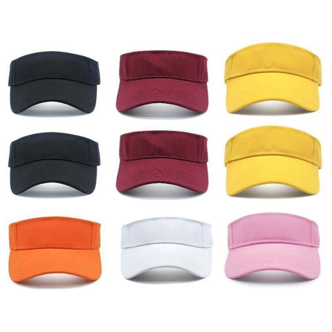 Women Adjustable UV Protection Sport Visor Cap Beach Sun Hat New Stylish Design - Black