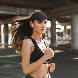 Women Adjustable UV Protection Sport Visor Cap Beach Sun Hat New Stylish Design - Black