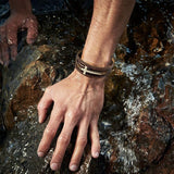 Men Cross Bracelet Multi-Layer Leather Wristband Stainless Steel Stylish Gift - Silver