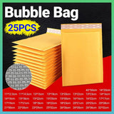 25PCS Poly Bubble Mailer Yellow Colour Multi-Size Plastic Padded Bag - 25PCS-18*18CM