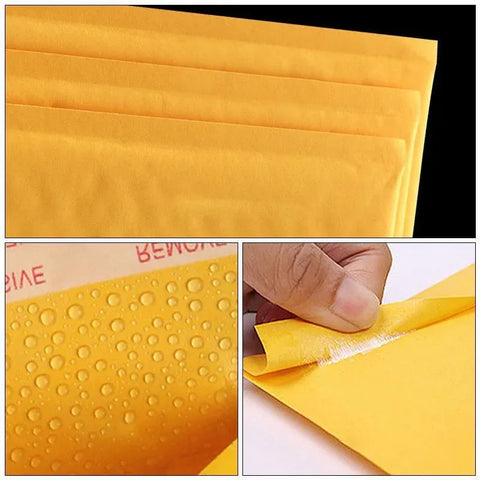 25PCS Poly Bubble Mailer Yellow Colour Multi-Size Plastic Padded Bag - 25PCS-18*18CM
