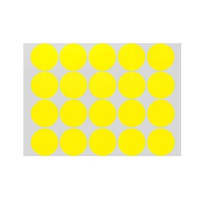 Yellow Assorted Sizes Colour Sticker Dots Adhesive Round Labels Circular Spot Scrapbook - 13mm*132 Dots