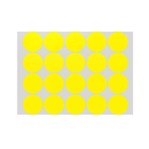 Yellow Assorted Sizes Colour Sticker Dots Adhesive Round Labels Circular Spot Scrapbook - 13mm*132 Dots