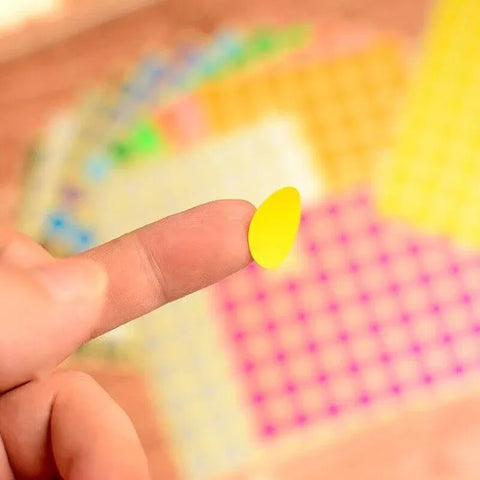 Yellow Assorted Sizes Colour Sticker Dots Adhesive Round Labels Circular Spot Scrapbook - 13mm*132 Dots