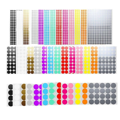 Yellow Assorted Sizes Colour Sticker Dots Adhesive Round Labels Circular Spot Scrapbook - 13mm*132 Dots