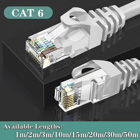 Fast Ethernet Network Cable CAT6 1000Mbps Internet RJ45 1 2 3 10 15 20 30 50m - 1M