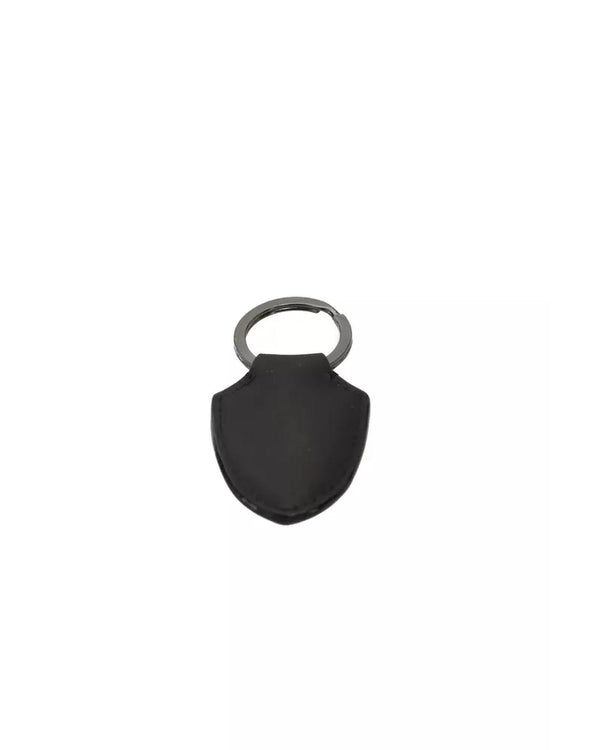Black Lacquered Shield Logo Keyring One Size Men