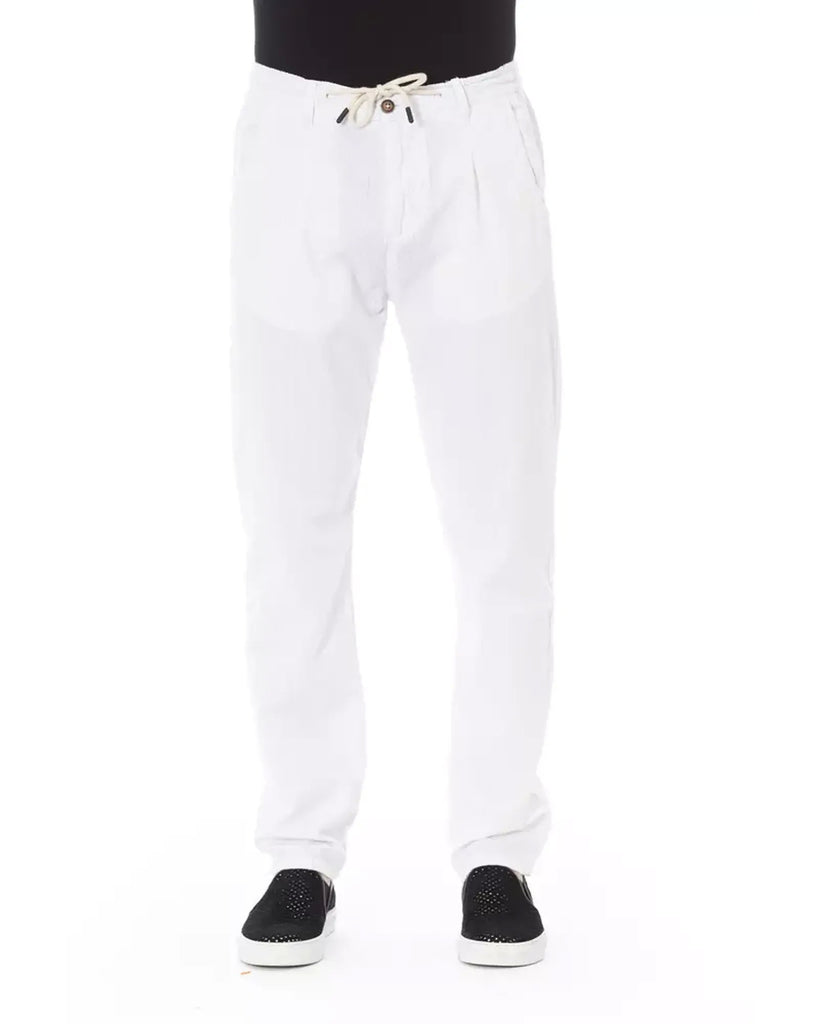 Drawstring Chino Trousers with Side and Back Pockets - W34 US