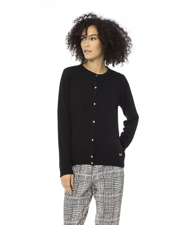 Baldinini Monogram Metal Front Closure Shirt L Women