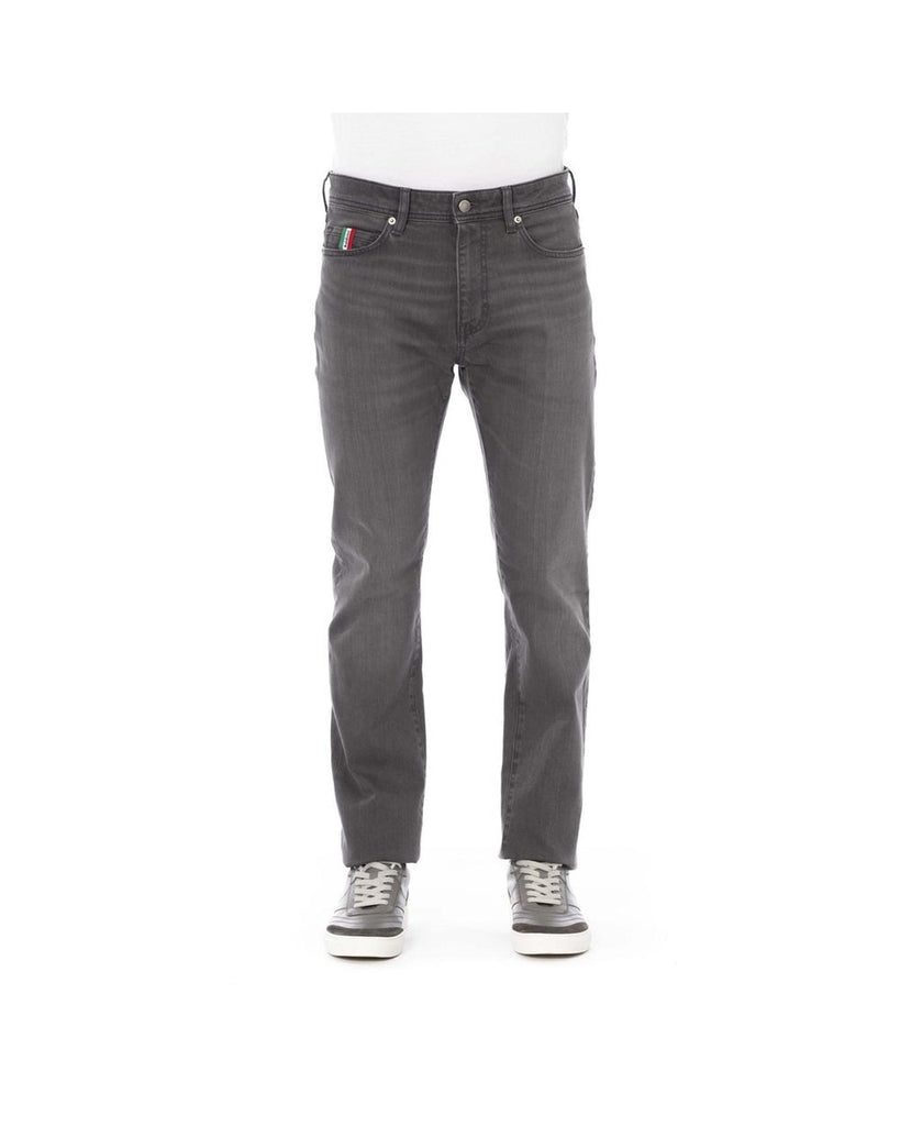 Logo Button Regular Man Jeans with Tricolor Insert W36 US Men