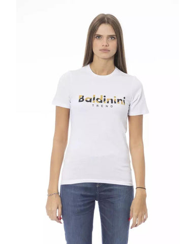 Baldinini Trend Women's White Cotton Tops & T-Shirt - XL