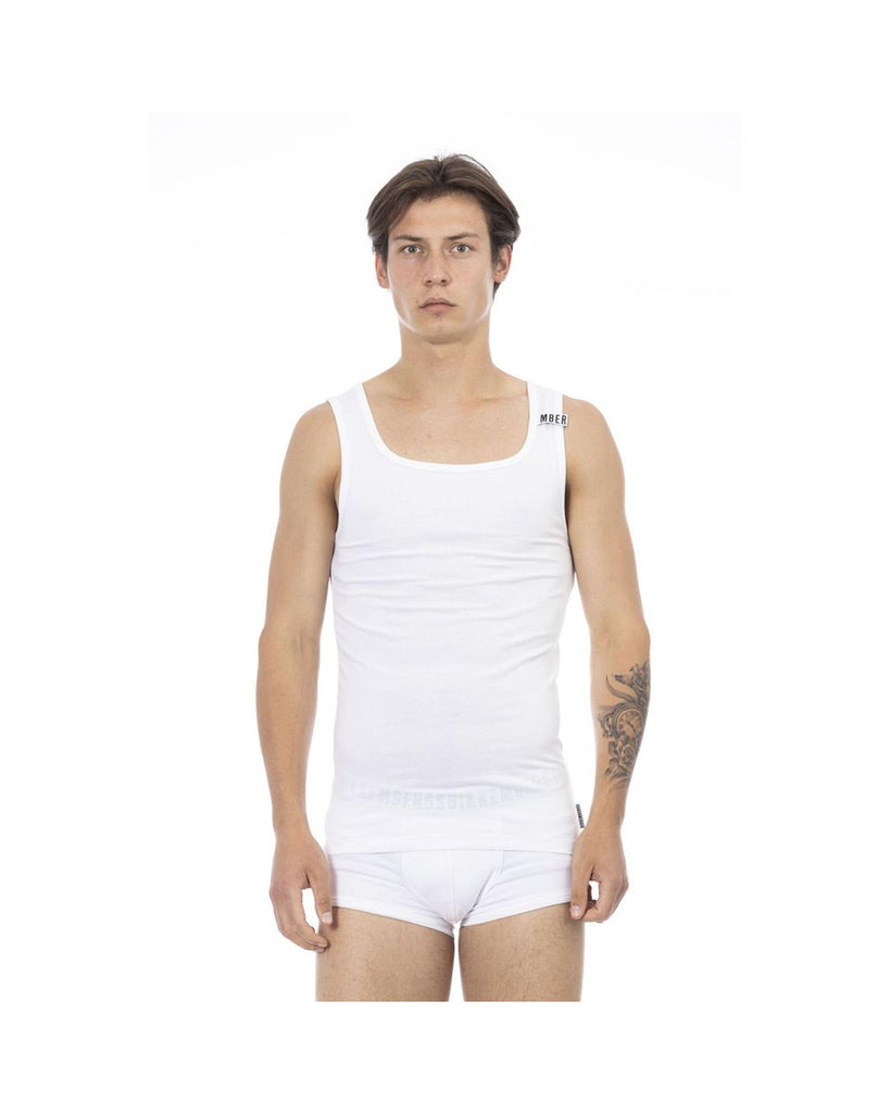 Stretch Cotton Logoed Shoulder Pad Mens Tank Top M Men