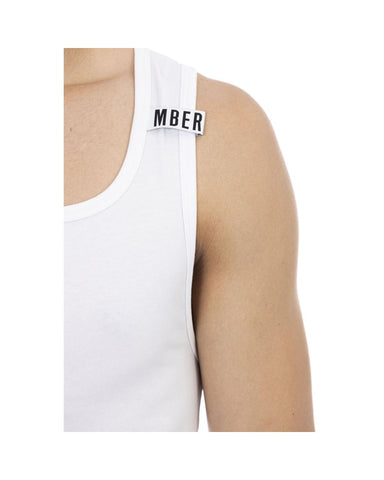 Stretch Cotton Logoed Shoulder Pad Mens Tank Top M Men