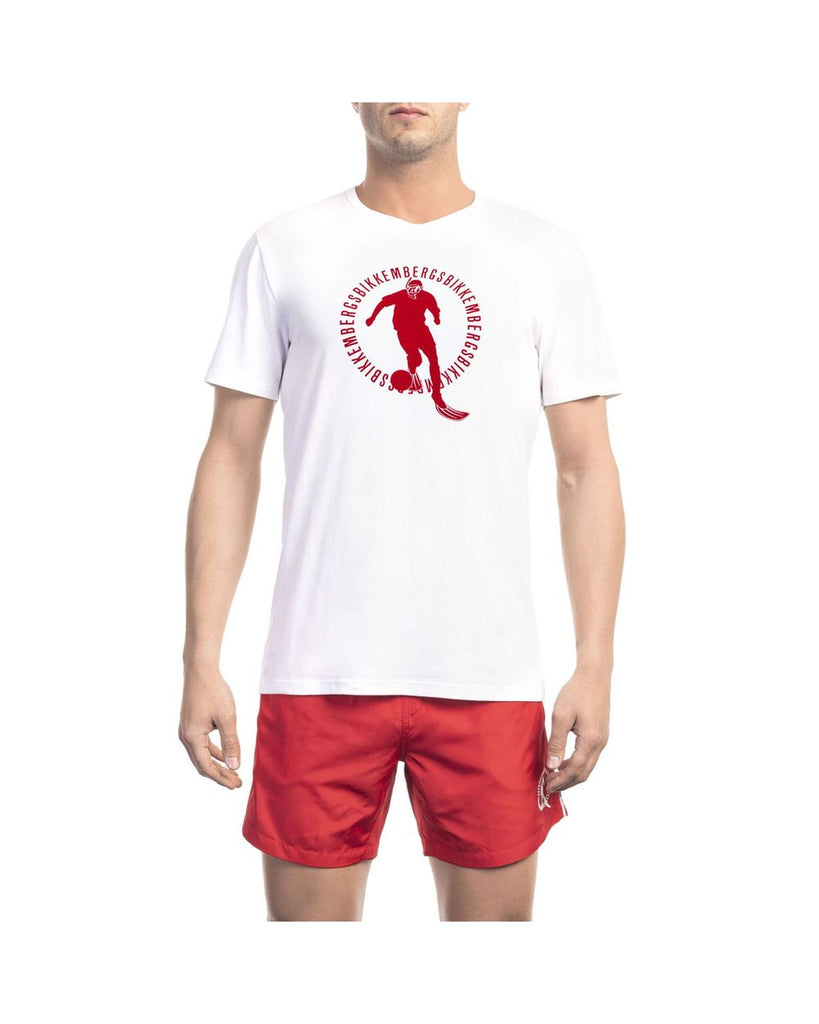 Graphic Print T-shirt with Back Logo S Men