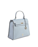 Light Blue Leather Handbag - One Size