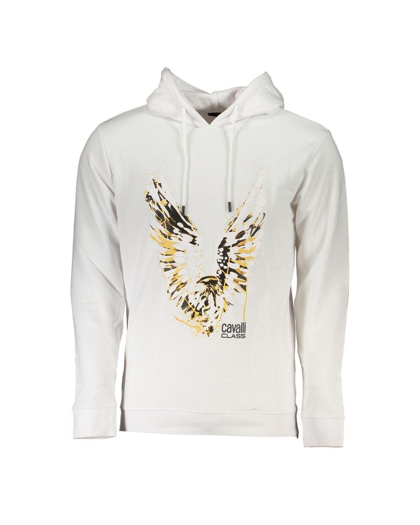 Cavalli Class Men's White Cotton Sweater - 2XL
