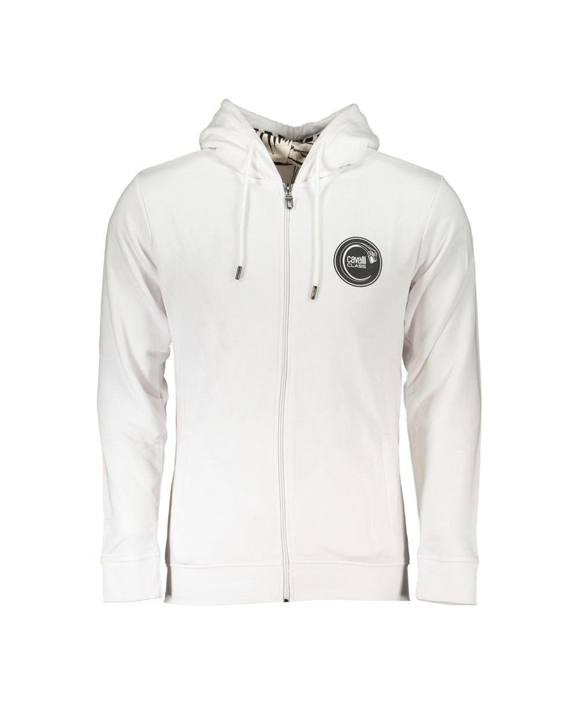 Cavalli Class Men's White Cotton Sweater - 3XL