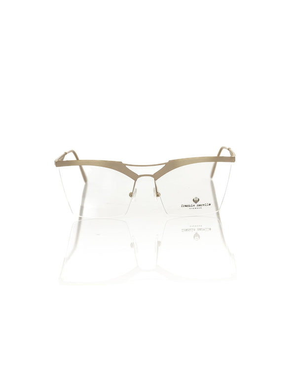 Brown Glitter Metal Clubmaster Eyeglasses One Size Women