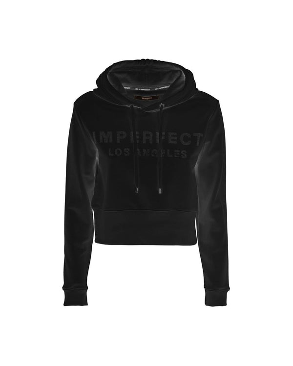 Black Logo Rhinestone Hoodie for Women M Women