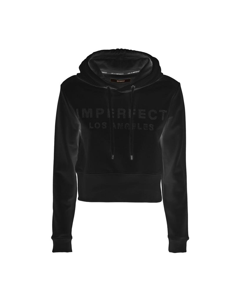 Black Logo Rhinestone Hoodie for Women S Women