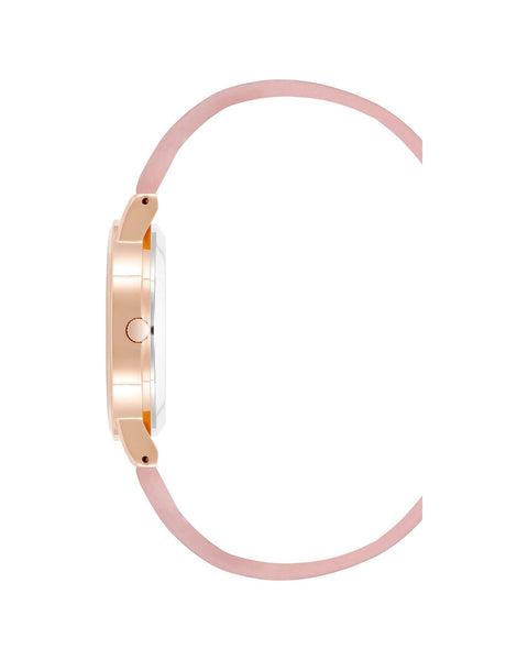 Gold Analog Quartz Fashion Watch with Rhinestone Detail One Size Women