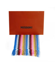 Geometric Pattern Fringed Scarf in Bright Colors One Size Women