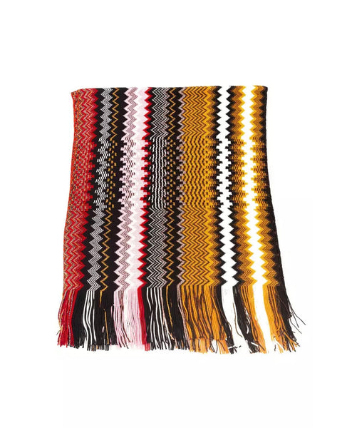 Fringed Geometric Fantasy Scarf One Size Women
