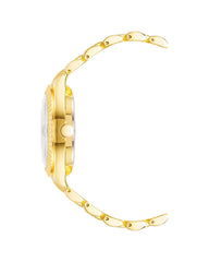Gold Fashion Watch with Analog Display and Day/Date Functions One Size Women