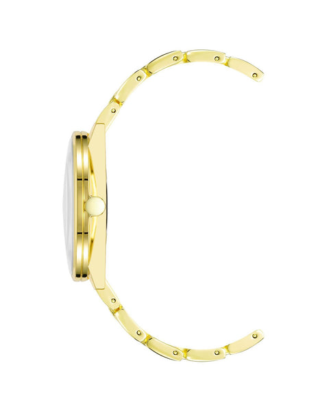 Gold Metal Classic Quartz Watch One Size Women