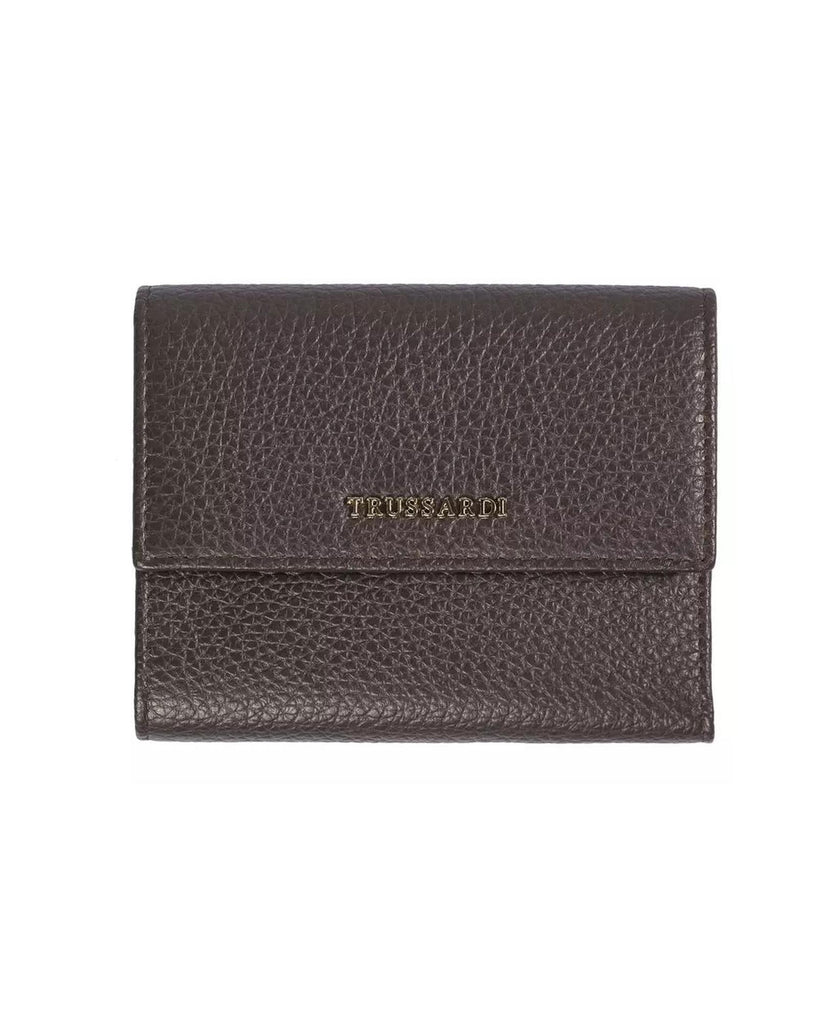 Embossed Leather Womens Wallet with Press Button Closure One Size Women