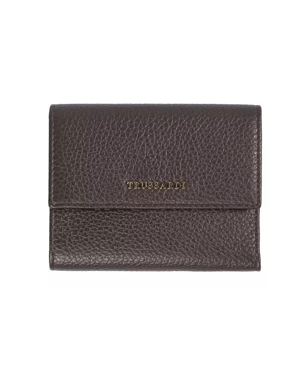 Embossed Leather Womens Wallet with Press Button Closure One Size Women