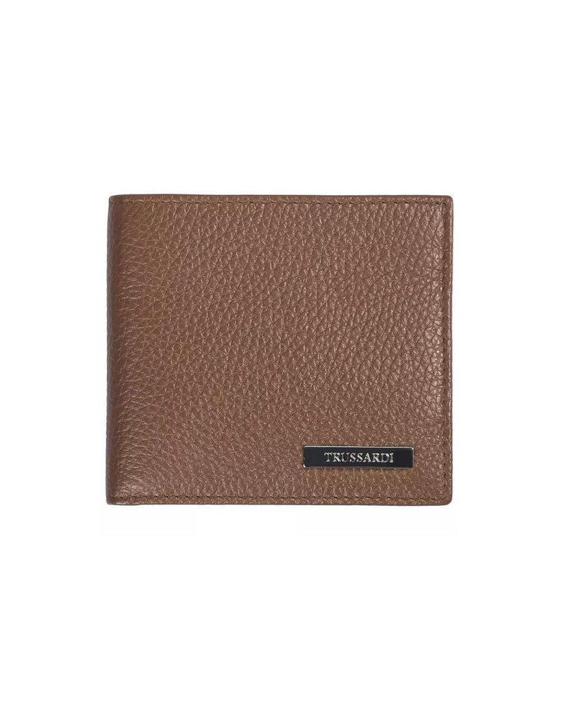 Embossed Leather Mens Wallet with Book Opening One Size Men