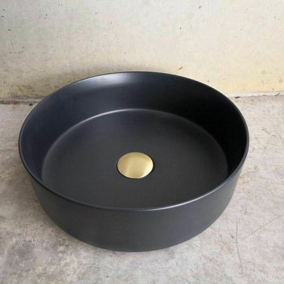 2023 Matte Black matte white matte Pink Green Gold Copper Round 360 mm Dia top counter basin porcelain sink