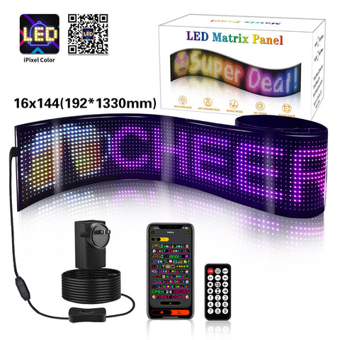 Programmable LED Matrix Panel Flexible Screen IP65 with APP Control 192*1330mm