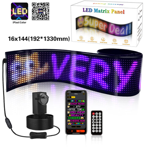 Programmable LED Matrix Panel Flexible Screen IP65 with APP Control 192*1330mm