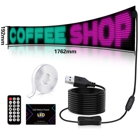 Programmable LED Matrix Panel Flexible Screen IP65 with APP Control 192*1762mm
