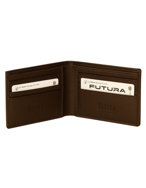 Futura Mens RFID Protected Slim Genuine Leather Wallet - Tan