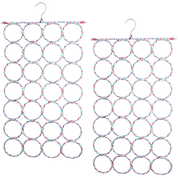 2x 24 Hole Scarf Hanger Holder Storage Tie Belt Scarf Organiser Space Saver