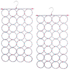 2x 24 Hole Scarf Hanger Holder Storage Tie Belt Scarf Organiser Space Saver