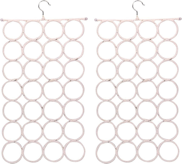 2x 24 Hole Scarf Hanger Holder Storage Tie Belt Scarf Organiser Space Saver