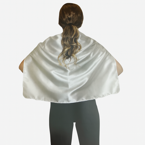 SHORT CAPE Kids Childrens Party Costume Vampire Coat School Team Colours - White