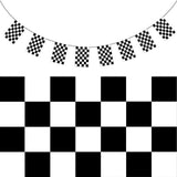 CHECKERED BUNTING FLAG Race Car Chequered Flag Banner Hanging Decoration Rectangular - 21.6 Metres