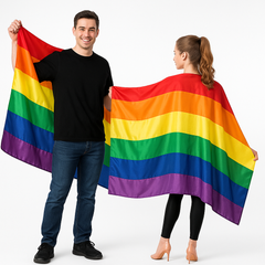 Rainbow Flag Cape Banner Decor Pride Mardi Gras - 150cm x 90cm