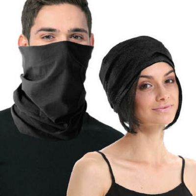 Seamless Tube Bandana Head Scarf Face Cover Mask Gaiter Ski Snow in Black
