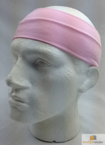 PLAIN HEADBAND Elastic Stretch Sports Yoga Hair Band Unisex 8cm - Light Pink