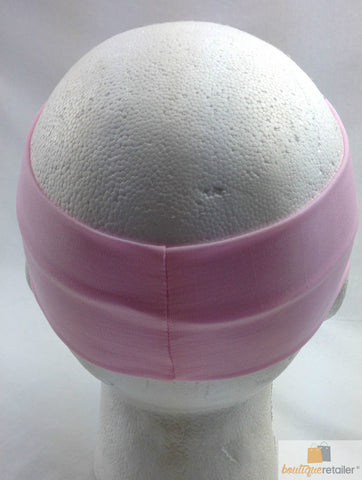 PLAIN HEADBAND Elastic Stretch Sports Yoga Hair Band Unisex 8cm - Light Pink