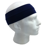 PLAIN HEADBAND Elastic Stretch Sports Yoga Hair Band Unisex 8cm Wide - Navy Blue