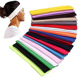 PLAIN HEADBAND Elastic Stretch Sports Yoga Hair Band Unisex 8cm Wide - Navy Blue